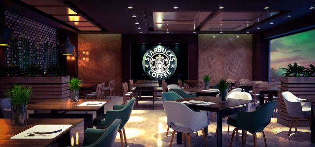 Starbucks coffee 3D Model .c4d .max .obj .3ds .fbx .stl .blend 