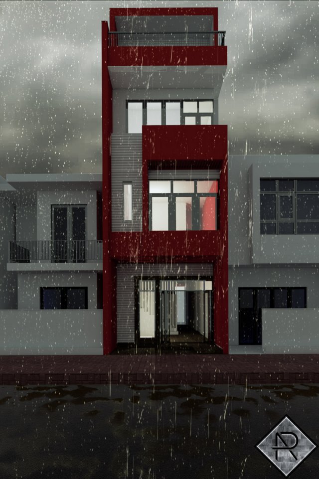 house in rain 3D 模型 .c4d .max .obj .3ds .fbx .stl .blend 