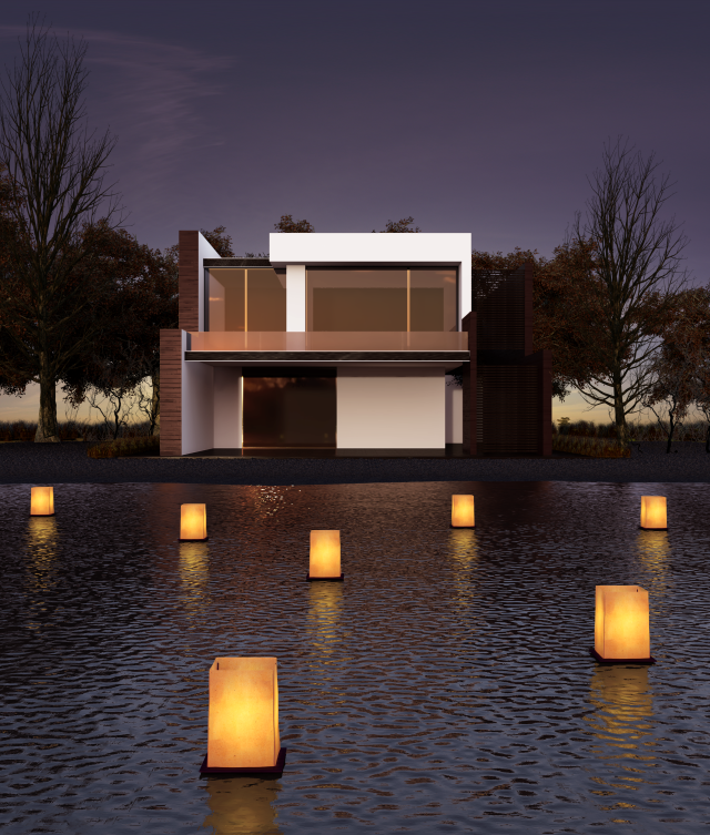 house in lake Modelo 3D .c4d .max .obj .3ds .fbx .stl .blend 
