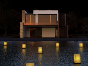 house in lake Modelo 3D