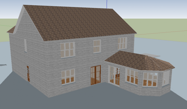 white brick house hq 3D Модель .c4d .max .obj .3ds .fbx .stl .blend
