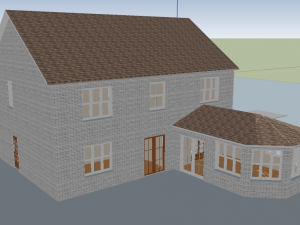 white brick house hq Model 3D
