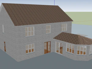 white brick house hq 3D Model