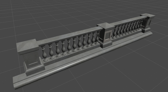 marble fence 3D Model .c4d .max .obj .3ds .fbx .stl .blend 