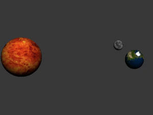 月地球太陽 3Dモデル