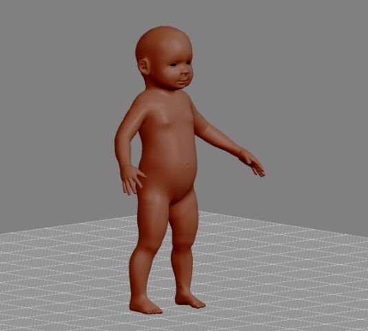 kid doll 3D Model .c4d .max .obj .3ds .fbx .stl .blend 