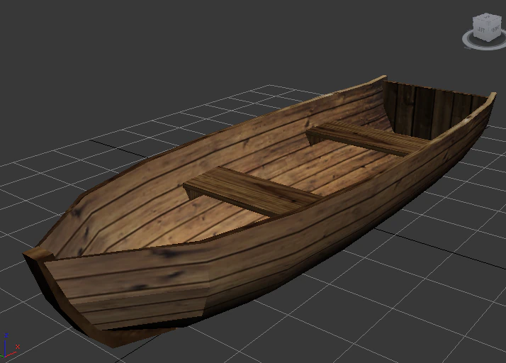wood boat 3D Model .c4d .max .obj .3ds .fbx .stl .blend