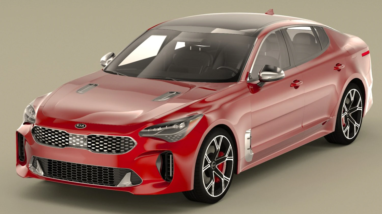 kia stinger gt 3D Model .c4d .max .obj .3ds .fbx .stl .blend 