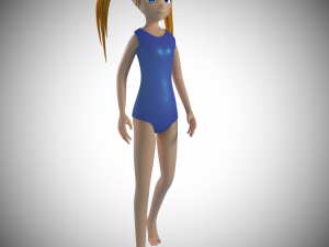 swimsuit anime girl ik rigged Modello 3D
