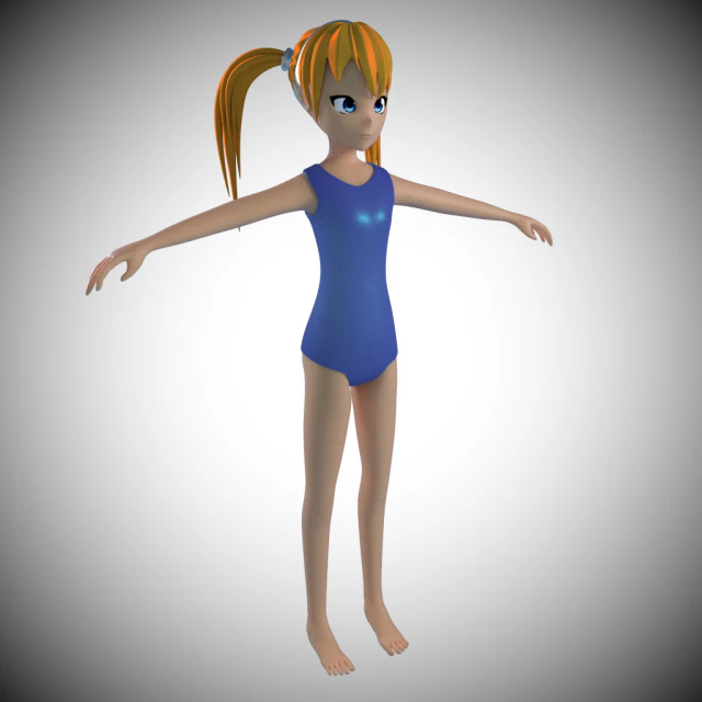 maillot de bain anime girl ik truqu&eacute; Modèle 3D .c4d .max .obj .3ds .fbx .stl .blend 