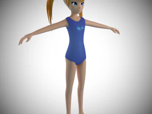 maillot de bain anime girl ik truqu&eacute; Modèle 3D
