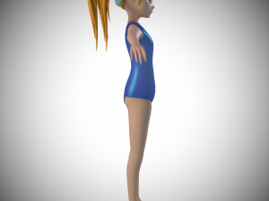 swimsuit anime girl ik rigged Modello 3D