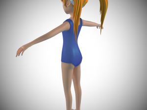 swimsuit anime girl ik rigged Modello 3D
