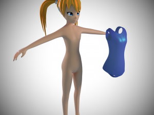 swimsuit anime girl ik rigged Modello 3D