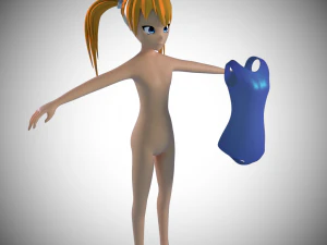 maillot de bain anime girl ik truqu&eacute; Modèle 3D