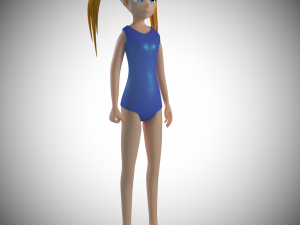 swimsuit anime girl ik rigged Modello 3D