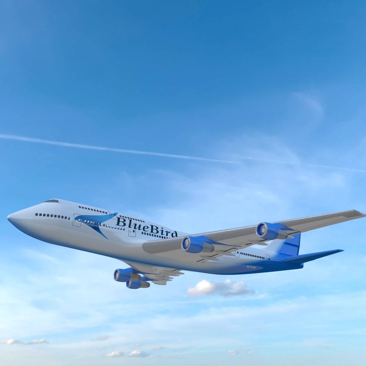 boeing 747 airplane 3D Model .c4d .max .obj .3ds .fbx .stl .blend 