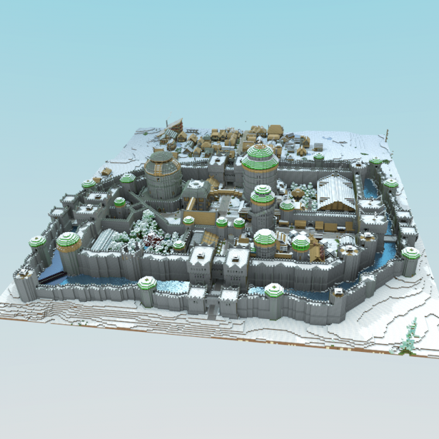 minecraft castle Modelo 3D .c4d .max .obj .3ds .fbx .stl .blend 