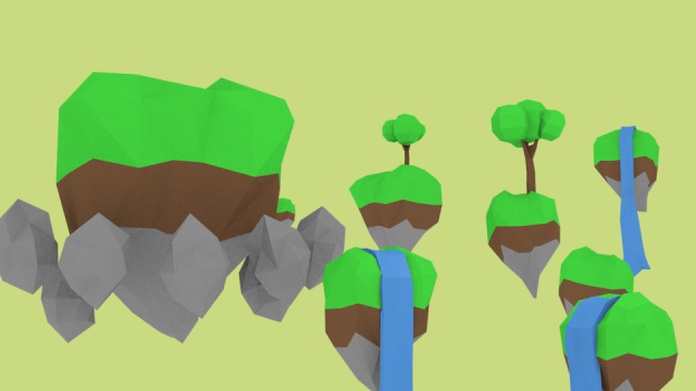 floating islands 3D Model .c4d .max .obj .3ds .fbx .stl .blend 