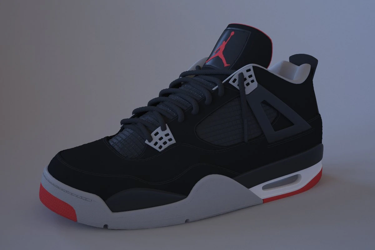 air jordan 4 bred 3D Model .c4d .max .obj .3ds .fbx .stl .blend 