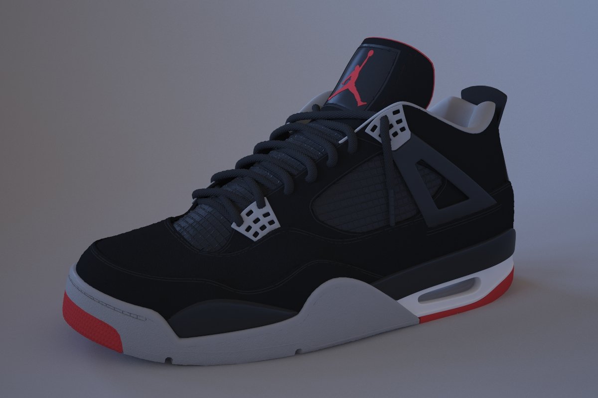 3D model Nike Air Jordan 4 Retro Bred Shoe VR / AR / low-poly