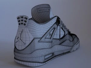 air jordan 4 bred 3D Model