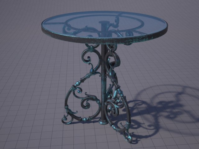wrought iron coffee table Model 3D .c4d .max .obj .3ds .fbx .stl .blend 