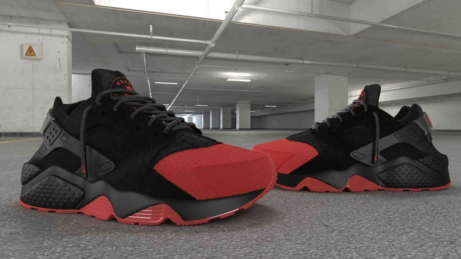 nike air huarache custom 3D Model .c4d .max .obj .3ds .fbx .stl .blend