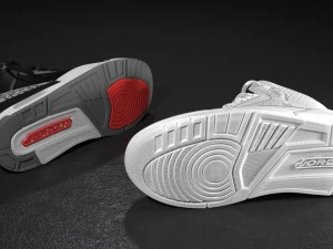 air jordan 3 black cement 3D Model