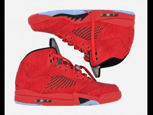 air jordan 5 red suede 3D Model