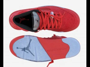 air jordan 5 red suede 3D Model