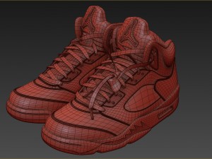 air jordan 5 red suede 3D Modell