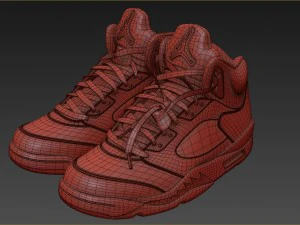air jordan 5 red suede 3D Model