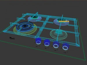 piano cottura whirpool akp 6465 wh Modello 3D