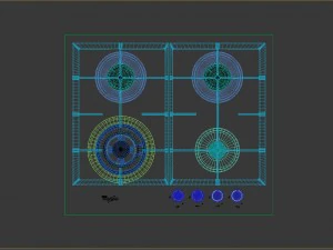 piano cottura whirpool akp 6465 wh Modello 3D