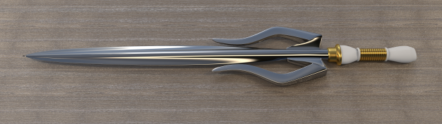 white gold sword 3D Model .c4d .max .obj .3ds .fbx .stl .blend