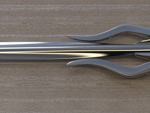 pedang emas putih Model 3D