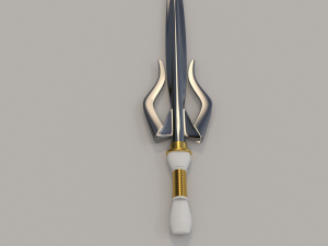 white gold sword Model 3D
