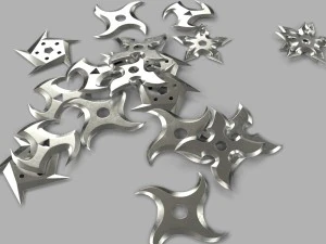 5 shuriken set 3D Model
