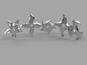 5 shuriken set 3D 모델