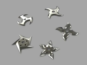 5 shuriken set 3D Model