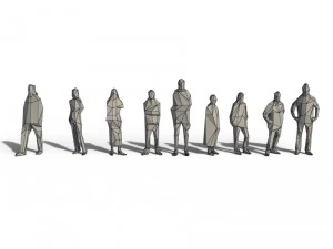 low poly posed people pack 3D Model