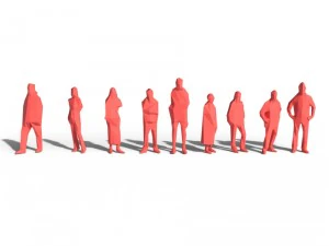 low poly posed people pack 3D Model