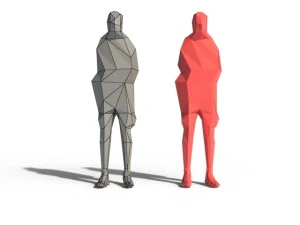low poly posed people pack 3D Model