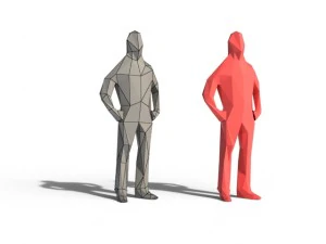 low poly posed people pack 3D Model