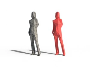 low poly posed people pack 3D Model
