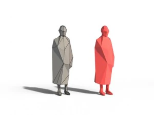 low poly posed people pack 3D Model