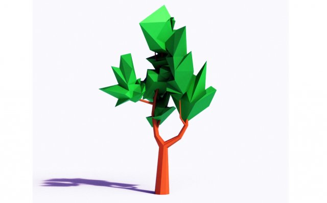 beautiful low poly tree 3D Model .c4d .max .obj .3ds .fbx .stl .blend 