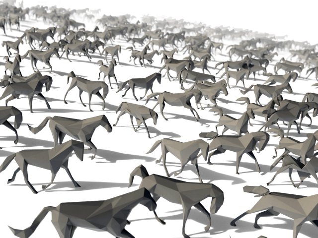 low poly horses pack Model 3D .c4d .max .obj .3ds .fbx .stl .blend 