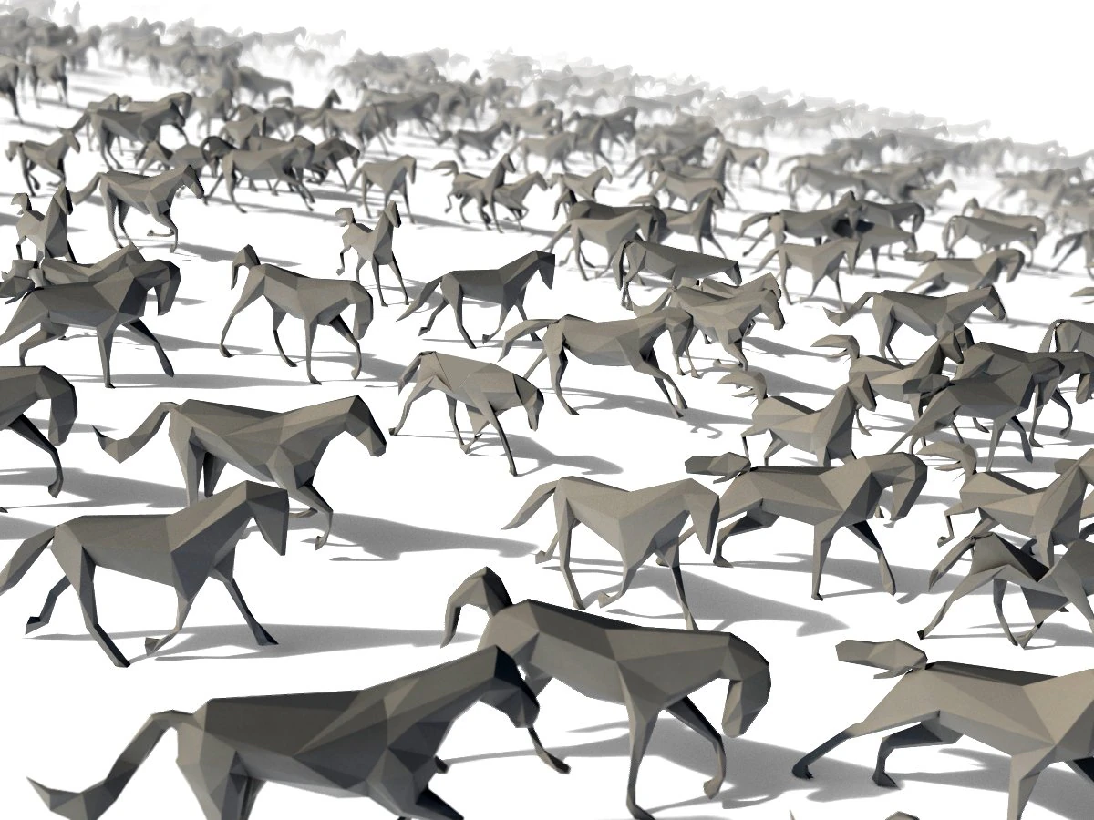 낮은 폴리 말 팩 3D 모델 .c4d .max .obj .3ds .fbx .stl .blend 